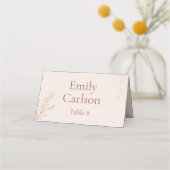 Minimal Terracotta Botanical Wedding Place Card (Achterkant)