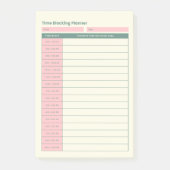 Minimal Time Blocking Planner Pink Layout Post-it® Notes (Voorkant)