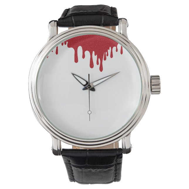 Minimal Tomato Red Drip Custom Watch Horloge (Voorkant)