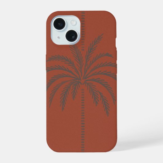 Minimal Tropical Palm Tree Pattern Terracotta  (Verso)