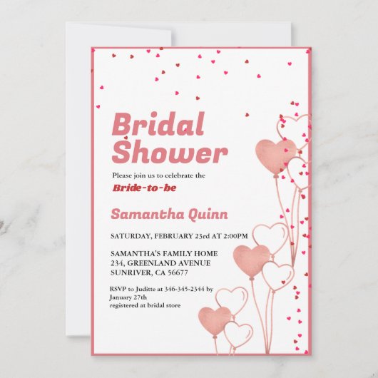 Minimal Valentijn roze & rood hart Vrijgezellenfee Kaart (Voorkant)