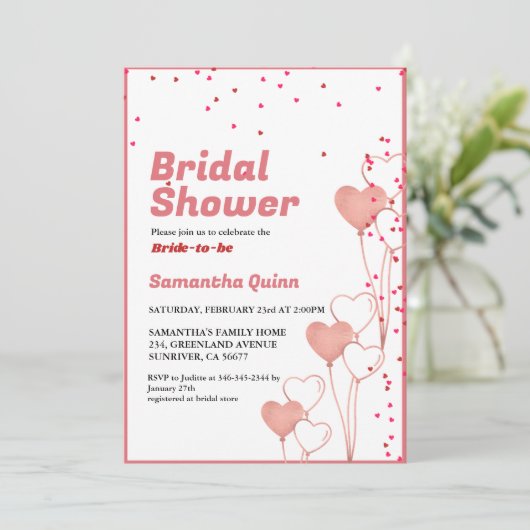 Minimal Valentijn roze & rood hart Vrijgezellenfee Kaart (Staand voorkant)