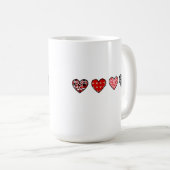 minimal valentine hearts / “cute love pattern” koffiemok (Voorkant rechts)