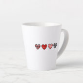 minimal valentine hearts / “cute love pattern” latte mok (Rechterhoek)