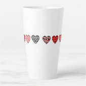 minimal valentine hearts / “cute love pattern” latte mok (Voorkant)