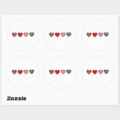 minimal valentine hearts / “cute love pattern” ronde sticker (Vel)