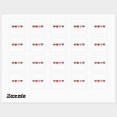minimal valentine hearts / “cute love pattern” vierkante sticker (Vel)