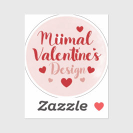 Minimal Valentine’s Day Love Typography Design | R Sticker