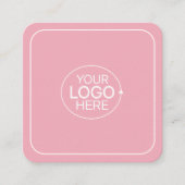 Minimal Voeg je Logo Blush Pink Calligrafie toe Vierkante Visitekaartje (Voorkant)