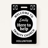 Minimal Volunteer Lanyard Badge Logo & QR code (Voorkant)