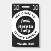 Minimal Volunteer Lanyard Badge Logo & QR code (Arrière)