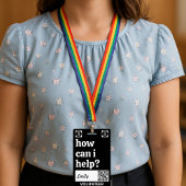 Minimal Volunteer Lanyard Badge Logo & QR code