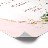 Minimal Watercolor Blush Pink Flowers Custom Sign Poster (Hoek)