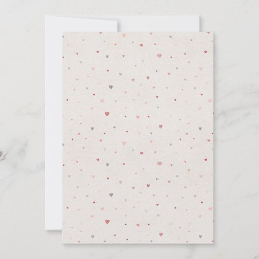 Minimal Watercolor Hearts Invitation (Devant)