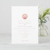 Minimal Watercolor Scallop Shell (Pink) Invitation (Debout devant)