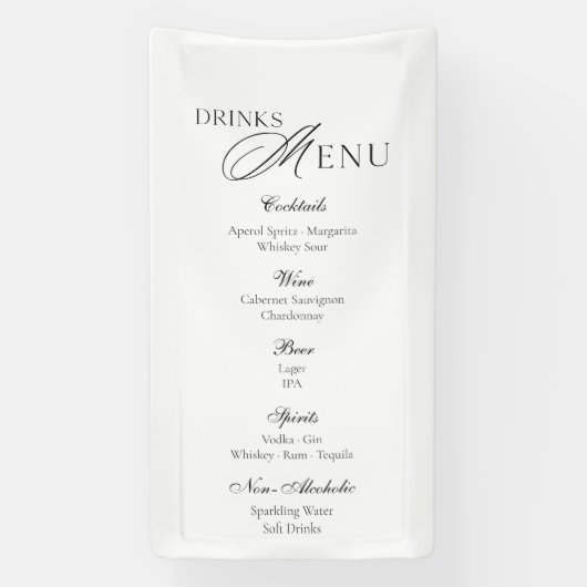 Minimal Wedding Drinks Menu Banner (Verticaal)
