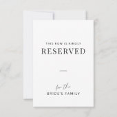 Minimal Wedding Family Reserved Row Tag (Achterkant)
