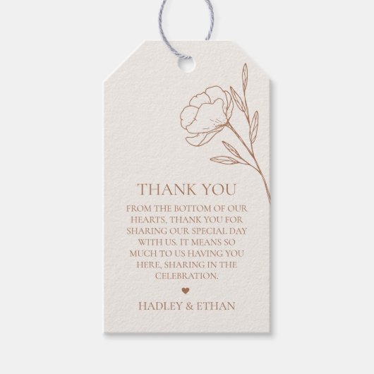 Minimal Wedding Favor Labels Dank u Labels HADLEY Cadeaulabel (Voorkant)