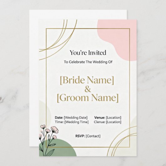 Minimal Wedding Invitation (Devant / Derrière)