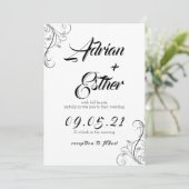 Minimal wedding invitation card (Debout devant)