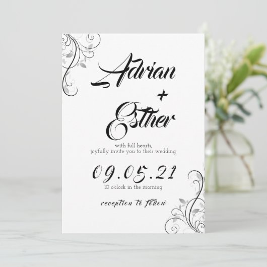 Minimal wedding invitation card (Debout devant)