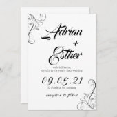 Minimal wedding invitation card (Devant / Derrière)