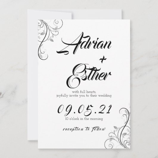 Minimal wedding invitation card kaart (Voorkant)