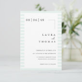 Minimal Wedding Invitation Card with Stripe Border (Debout devant)