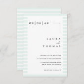 Minimal Wedding Invitation Card with Stripe Border (Devant / Derrière)