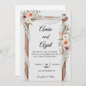 Minimal Wedding Invitation Template | Classic Scr (Devant / Derrière)