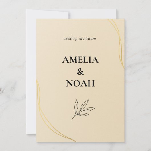 Minimal Wedding Invitation Template – Elegant (Devant)