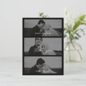 Minimal Wedding Thank You Photo Stack Card  Save The Date (Staand voorkant)