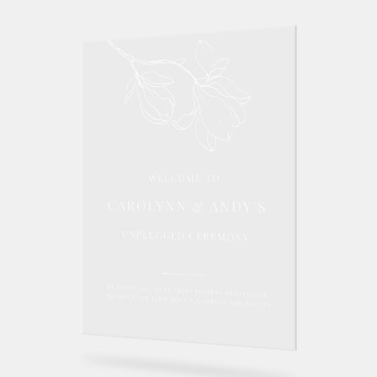 Minimal Welcome Unplugged Wedding Ceremony Clear (Angle)