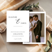 Minimal White and Black Wedding Invitation card