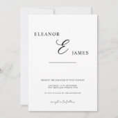 Minimal White and Black Wedding Invitation card (Devant)
