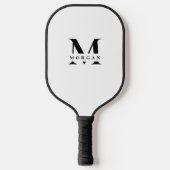 Minimal White Black Monogram Name personalized Pickleball Paddle (Voorkant)