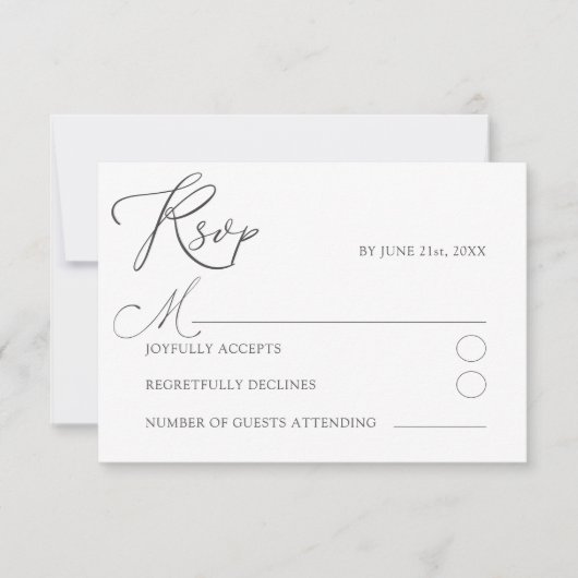 Minimal White RSVP Typography Wedding (Devant)
