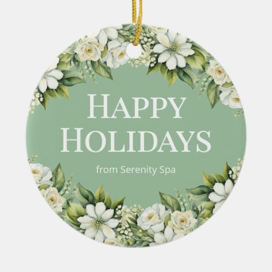 Minimal White & Sage Spa Ornament (Voorkant)