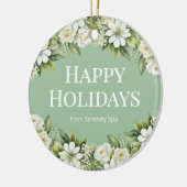 Minimal White & Sage Spa Ornament (Links)