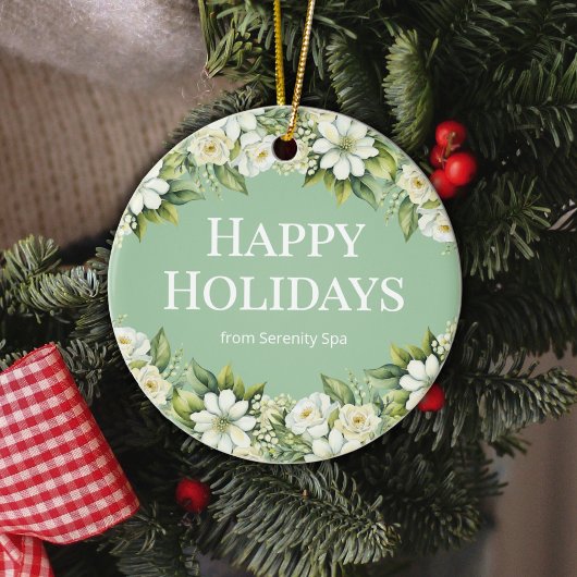 Minimal White & Sage Spa Ornament