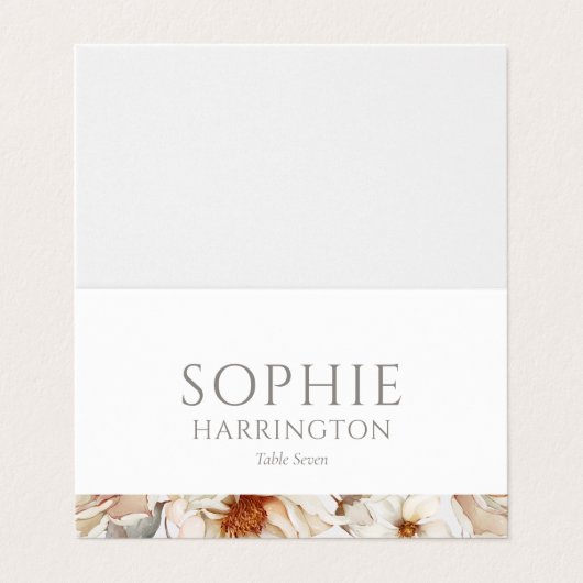 Minimal White Wedding Place Card (Outside Unfolded)