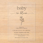 Minimal Wildflower Baby Shower Invitation (Recto)