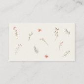 Minimal Wildflower Boho Baby shower Luier Raffle Informatiekaartje (Achterkant)