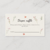 Minimal Wildflower Boho Baby shower Luier Raffle Informatiekaartje (Voorkant)