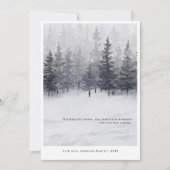 Minimal Winter Art Pine Trees Snow Greetings Feestdagenkaart (Voorkant)