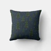 Minimal Winter Pine Tree Pattern Throw Pillow Kussen (Achterkant)