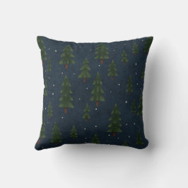 Minimal Winter Pine Tree Pattern Throw Pillow Kussen