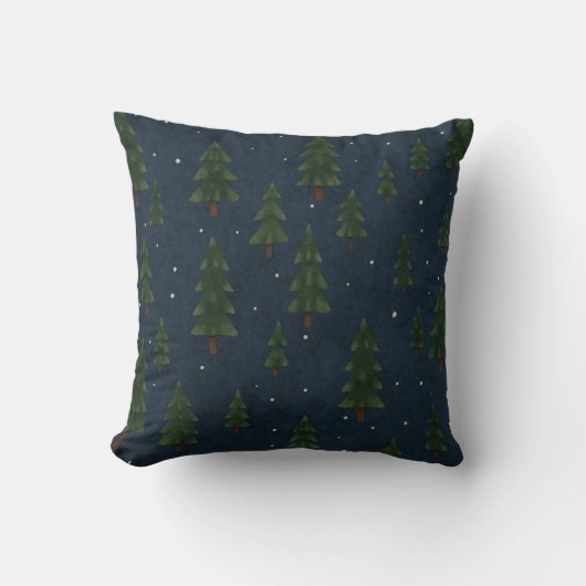 Minimal Winter Pine Tree Pattern Throw Pillow Kussen (Voorkant)