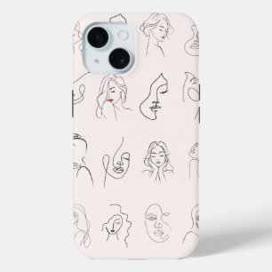 Minimal Woman Line Art Telefoonhoes