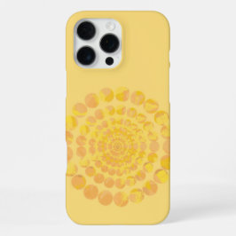 Minimal Yellow Sunburst Textured Circle Design iPhone 16 Pro Max Hoesje
